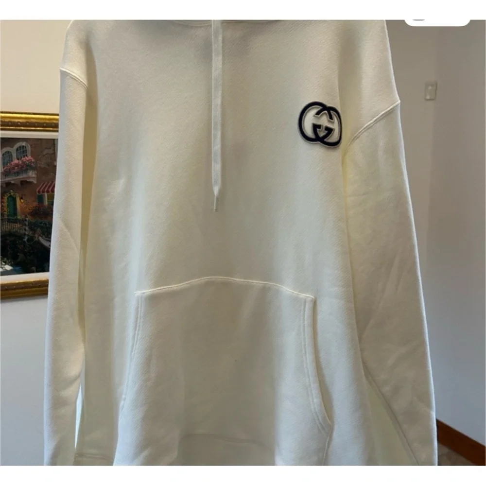 Gucci, cotton jersey hoodie double G embroidery size XXXL made in Italy